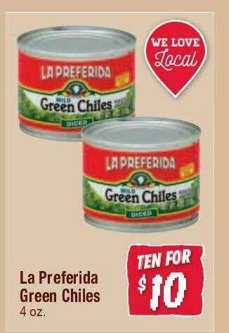 Jewel-Osco La Preferida Green Chiles offer