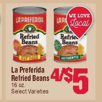 Jewel-Osco La Preferida Refried Beans offer