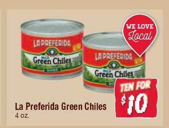 Jewel-Osco La Preferida Green Chiles offer