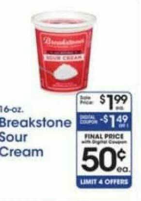 Price Rite Breakstone Sour Cream offer