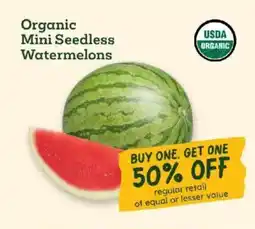 Sprouts Farmers Market Organic Mini Seedless Watermelons offer