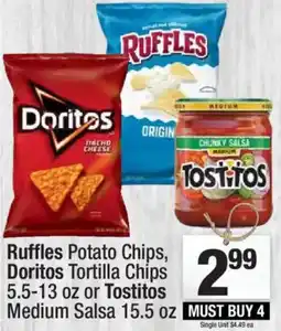 Super King Markets Ruffles Potato Chips, Doritos Tortilla Chips offer
