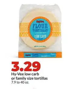 Hy-Vee Hy-Vee low carb or family size tortillas offer