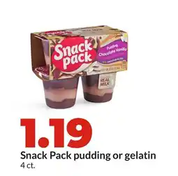Hy-Vee Snack Pack pudding or gelatin offer
