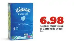 Hy-Vee Kleenex facial tissue or Cottonelle wipes offer