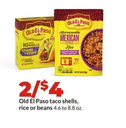 Hy-Vee Old El Paso taco shells, rice or beans offer