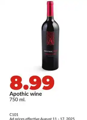 Hy-Vee Apothic wine offer