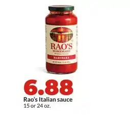 Hy-Vee Rao's Italian sauce offer
