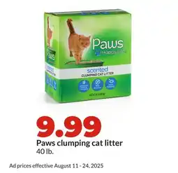 Hy-Vee Paws clumping cat litter offer