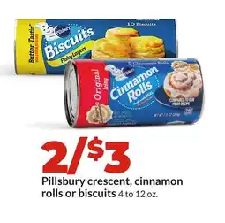 Hy-Vee Pillsbury crescent, cinnamon rolls or biscuits offer