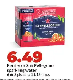 Hy-Vee Perrier or San Pellegrino sparkling water offer