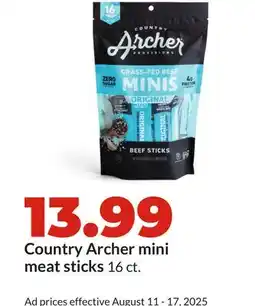 Hy-Vee Country Archer mini meat sticks offer