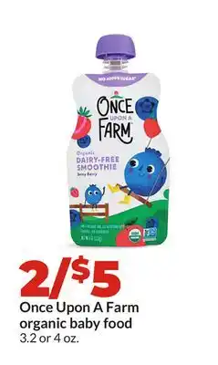 Hy-Vee Once Upon A Farm organic baby food offer