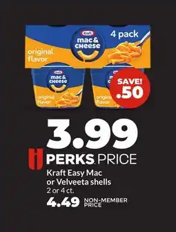Hy-Vee Kraft Easy Mac or Velveeta shells offer