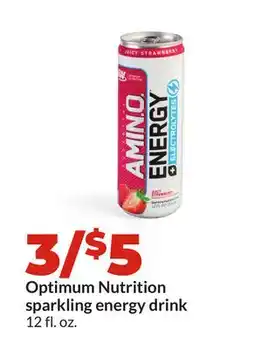 Hy-Vee Optimum Nutrition sparkling energy drink offer