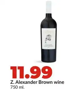 Hy-Vee Z. Alexander Brown wine offer