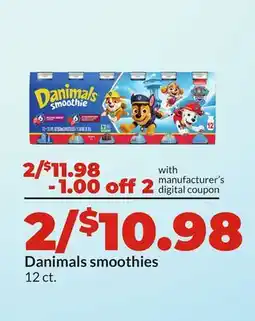 Hy-Vee Danimals smoothies offer
