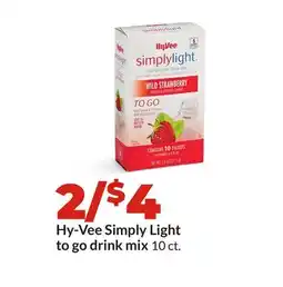 Hy-Vee Hy-Vee Simply Light to go drink mix offer