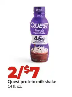 Hy-Vee Quest protein milkshake offer