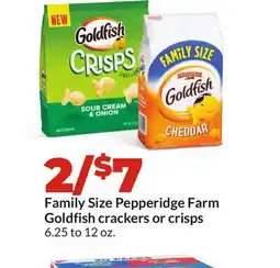 Hy-Vee Family Size Pepperidge Farm Goldfish crackers or crisps offer