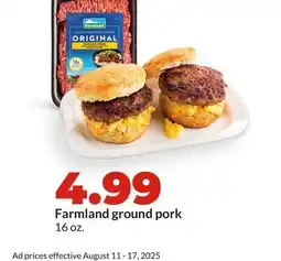 Hy-Vee Farmland ground pork offer