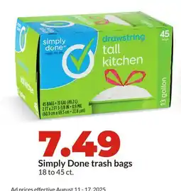 Hy-Vee Simply Done trash bags offer