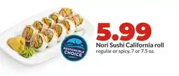 Hy-Vee Nori Sushi California roll offer