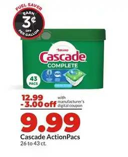 Hy-Vee Cascade ActionPacs offer