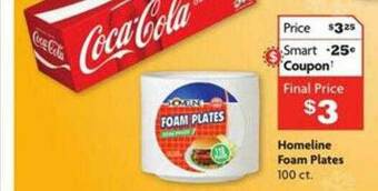 Family Dollar Homeline Foam Plates offer