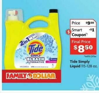Family Dollar Tide Simply Liquid offer