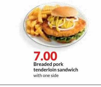 Hy-Vee Breaded Pork Tenderloin Sandwich offer