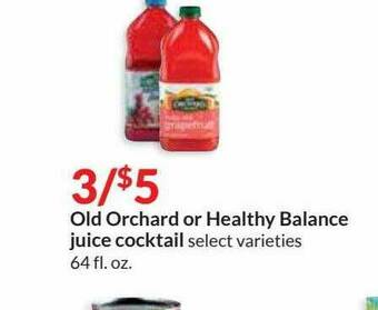 Hy-Vee Old Orchard Or Healthy Balance Juice Cocktail offer