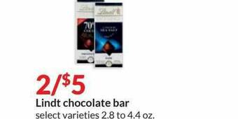 Hy-Vee Lindt Chocolate Bar offer