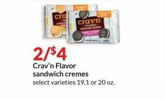 Hy-Vee Crav'n Flavor Sandwich Cremes offer
