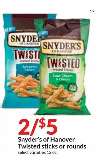Hy-Vee Snyder's Of Hanover Twisted Sticks Or Rounds offer