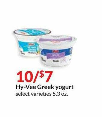Hy-Vee Hy-vee Greek Yogurt offer