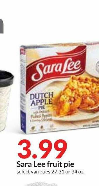 Hy-Vee Sara Lee Fruit Pie offer