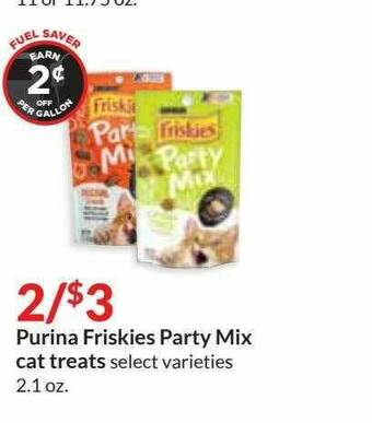 Hy-Vee Purina Friskies Party Mix Cat Treats offer