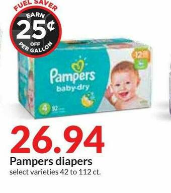Hy-Vee Pampers Diapers offer