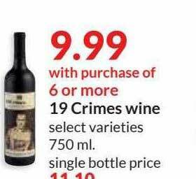 Hy-Vee 19 Crimes Wine offer