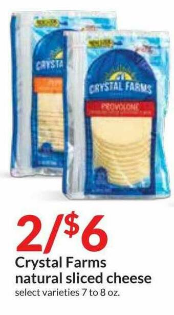 Hy-Vee Crystal Farms Natural Sliced Cheese offer
