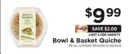 ShopRite Bowl & Basket Quiche offer