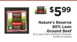 ShopRite Nature's Reserve 80% Lean Ground Beef offer