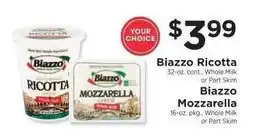 ShopRite Biazzo Ricotta or Mozzarella offer