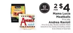 ShopRite Mama Lucia Meatballs / Andrea Ravioli offer