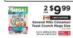 ShopRite General Mills Cinnamon Toast Crunch Mega Size offer