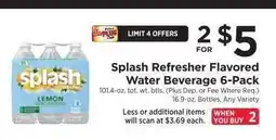 ShopRite Splash Refresher Flavored Water Beverage 6-Pack offer