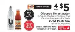 ShopRite Glacéau Smartwater / Gold Peak Tea offer