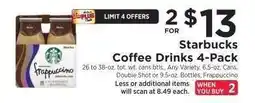 ShopRite Starbucks Coffee Drinks 4-Pack offer