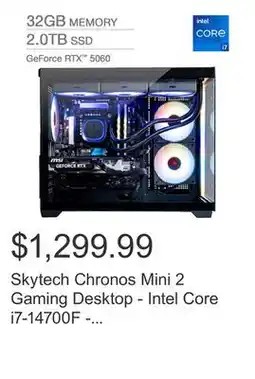 Costco Skytech Chronos Mini 2 Gaming Desktop - Intel Core i7-14700F - Geforce RTX 5060 - Windows 11 offer